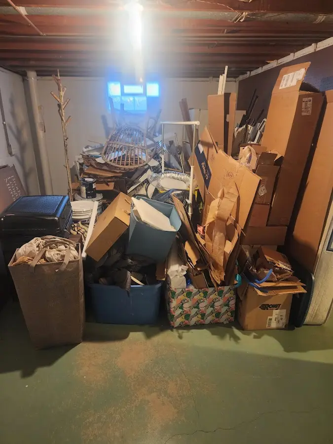 Roll-off dumpster container at job site for Cleanout Dumpster Rental in West Long Branch